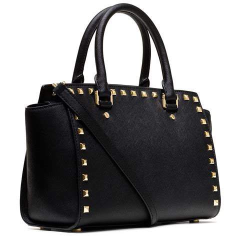 michael michael kors selma stud small top zip satchel|Michael Kors selma bag.